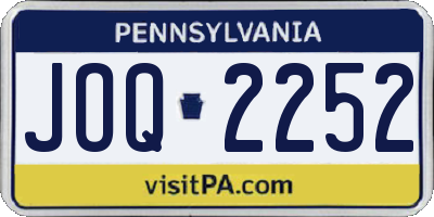 PA license plate JOQ2252