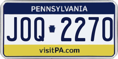PA license plate JOQ2270