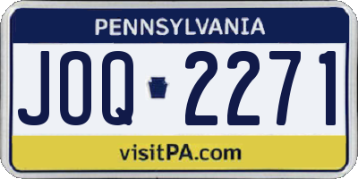 PA license plate JOQ2271