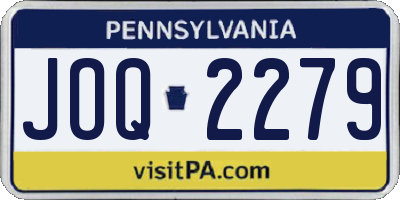PA license plate JOQ2279