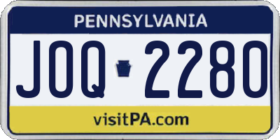 PA license plate JOQ2280