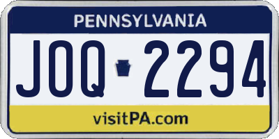 PA license plate JOQ2294