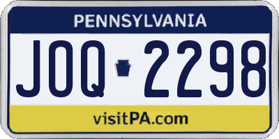 PA license plate JOQ2298