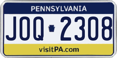 PA license plate JOQ2308