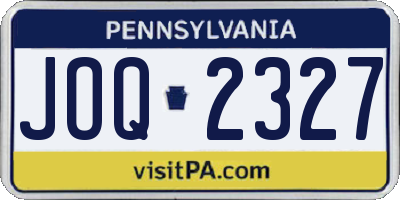 PA license plate JOQ2327