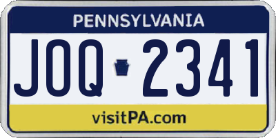 PA license plate JOQ2341