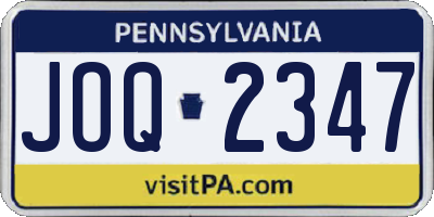 PA license plate JOQ2347