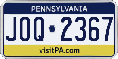 PA license plate JOQ2367