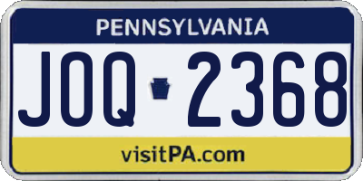 PA license plate JOQ2368