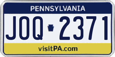 PA license plate JOQ2371