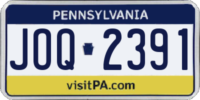 PA license plate JOQ2391