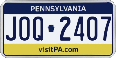 PA license plate JOQ2407