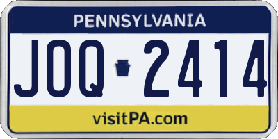 PA license plate JOQ2414