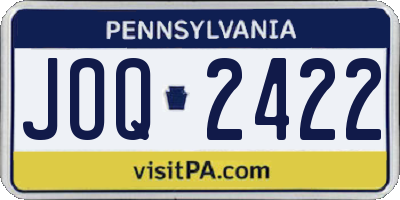 PA license plate JOQ2422