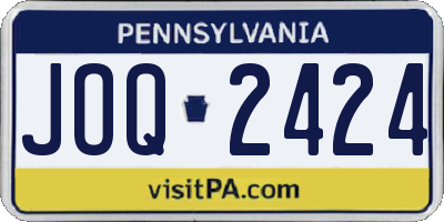 PA license plate JOQ2424