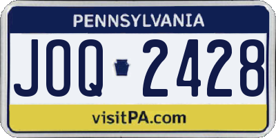 PA license plate JOQ2428