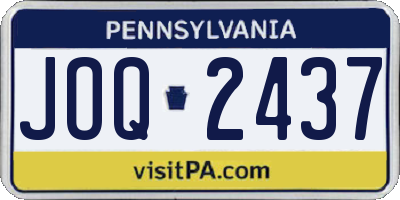 PA license plate JOQ2437