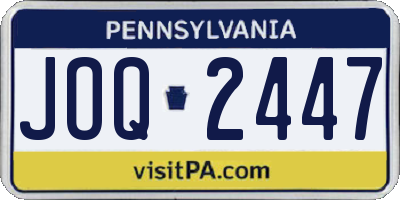 PA license plate JOQ2447