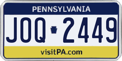 PA license plate JOQ2449