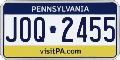 PA license plate JOQ2455