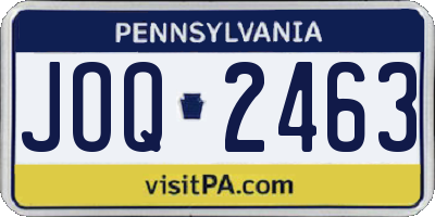 PA license plate JOQ2463