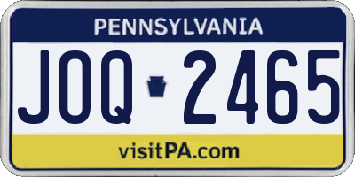 PA license plate JOQ2465