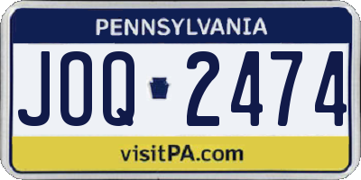 PA license plate JOQ2474