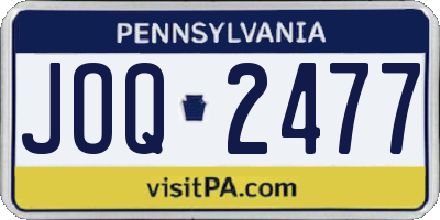 PA license plate JOQ2477