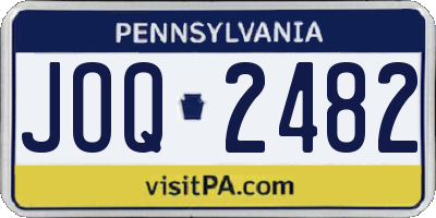 PA license plate JOQ2482