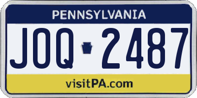 PA license plate JOQ2487