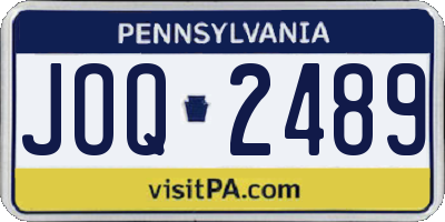 PA license plate JOQ2489