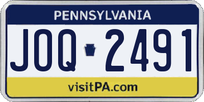 PA license plate JOQ2491