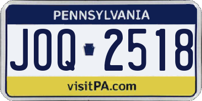 PA license plate JOQ2518