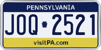 PA license plate JOQ2521