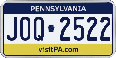 PA license plate JOQ2522