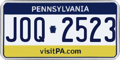PA license plate JOQ2523