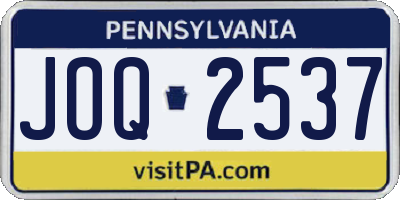 PA license plate JOQ2537