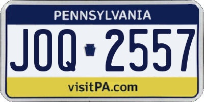 PA license plate JOQ2557