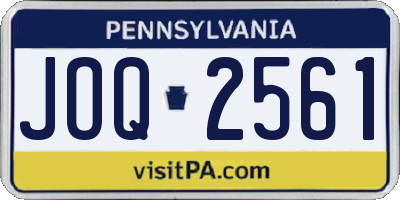 PA license plate JOQ2561