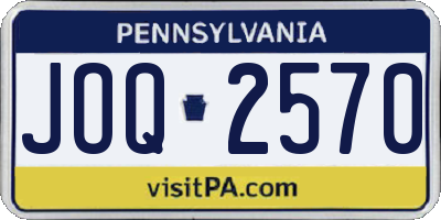 PA license plate JOQ2570