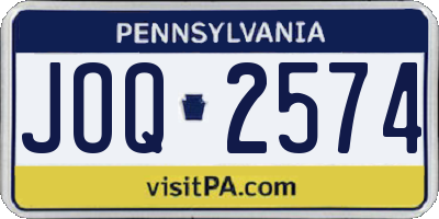 PA license plate JOQ2574