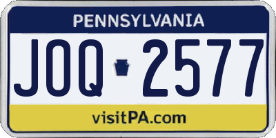 PA license plate JOQ2577