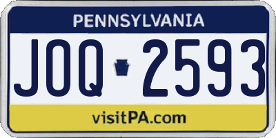 PA license plate JOQ2593