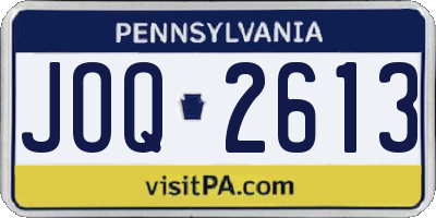 PA license plate JOQ2613
