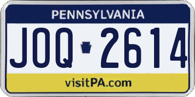 PA license plate JOQ2614