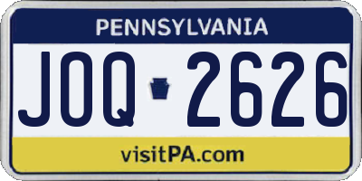 PA license plate JOQ2626