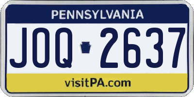 PA license plate JOQ2637