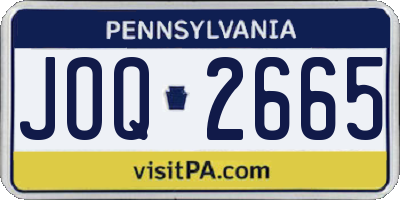 PA license plate JOQ2665