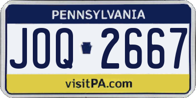 PA license plate JOQ2667