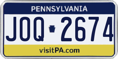 PA license plate JOQ2674